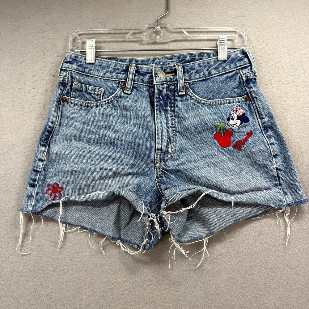 Old Navy x Disney Minnie Mouse‎ Denim Shorts Womens 4 Blue High Rise Frayed Hem